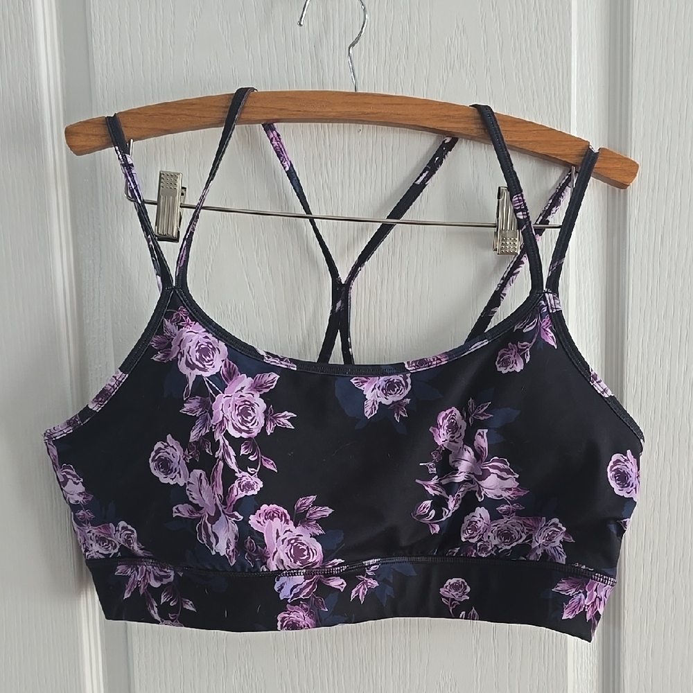 Floral Strappy Sports Bra